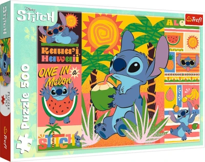 Trefl PUZZLE Prázdniny se Stitchem skládačka 48x34cm 500 dílků