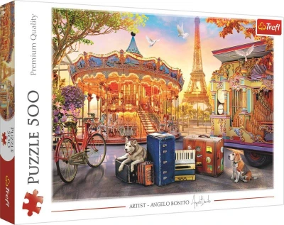 Trefl PUZZLE Prázdniny v Paříži 48x34cm 500 dílků skládačka v krabici Trefl PUZZLE Prázdniny v Paříži 48x34cm 500 dílků skládačka v krabici