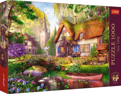 Trefl PUZZLE PREMIUM Čas na čaj Dřevěná chata 68x48cm 1000 dílků Trefl PUZZLE PREMIUM Čas na čaj Dřevěná chata 68x48cm 1000 dílků
