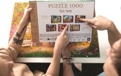 Trefl PUZZLE PREMIUM Čas na čaj Květinový trh Paříž 69x48cm 1000 dílků