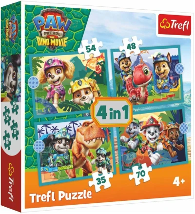 Trefl PUZZLE Příběhy z ostrova dinosaurů Tlapková Patrola 21x29cm 4v1 Trefl PUZZLE Příběhy z ostrova dinosaurů Tlapková Patrola 21x29cm 4v1