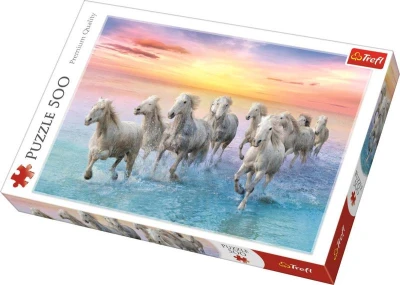 Trefl PUZZLE Stádo běžících běloušů 48x34cm skládačka 500 dílků Trefl PUZZLE Stádo běžících běloušů 48x34cm skládačka 500 dílků