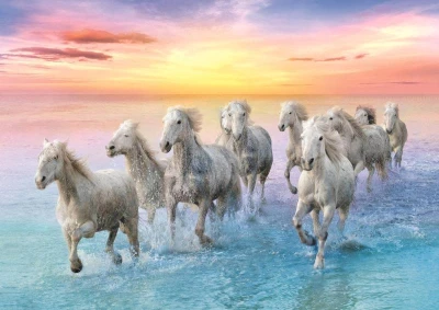 Trefl PUZZLE Stádo běžících běloušů 48x34cm skládačka 500 dílků