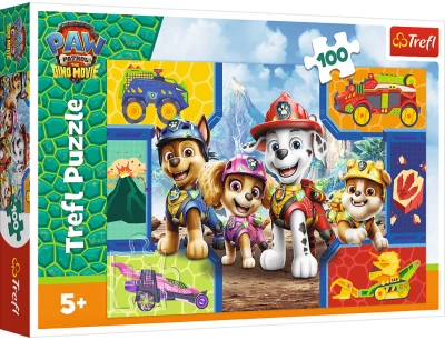 Trefl PUZZLE Štěňata a dinosauři Tlapková Patrola 41x28cm 100 dílků skládačka