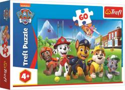 Trefl PUZZLE Tlapková patrola na trávníku 33x22cm skládačka 60 dílků