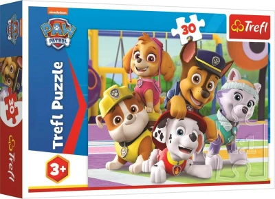 Trefl PUZZLE Tlapková patrola: Vždy včas 27x20cm skládačka 30 dílků Trefl PUZZLE Tlapková patrola: Vždy včas 27x20cm skládačka 30 dílků