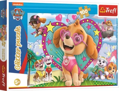 Trefl PUZZLE Třpytivé Tlapková Patrola V záři Skye 100 dílků skládačka Trefl PUZZLE Třpytivé Tlapková Patrola V záři Skye 100 dílků skládačka