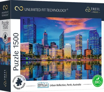 Trefl PUZZLE UFT Prémiové Odraz města Perth 85x85cm 1500 dílků skládačka Trefl PUZZLE UFT Prémiové Odraz města Perth 85x85cm 1500 dílků skládačka