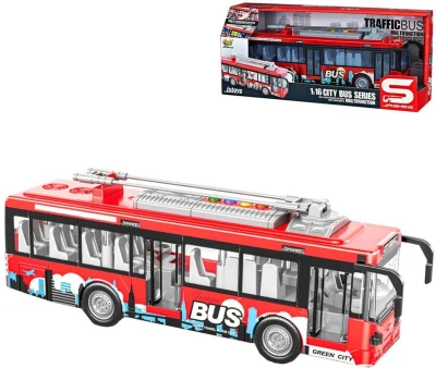 Trolejbus 1:16 městská hromadná doprava MHD na baterie Světlo Zvuk Trolejbus 1:16 městská hromadná doprava MHD na baterie Světlo Zvuk