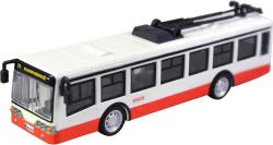 Trolejbus kovový 16cm zpětný chod český design otevírací dveře