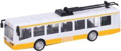 Trolejbus kovový s efekty 16cm na baterie zpětný chod Světlo Zvuk