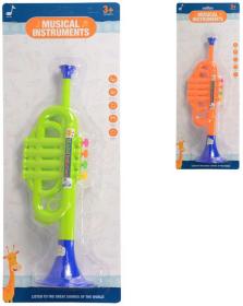 Trumpetka dětská barevná 35cm plast 2 barvy (hudební nástroje)