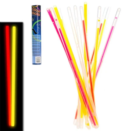 Tyčinky barevné párty dekorace svítící ve tmě 20cm set 50ks se spojkami v tubě Tyčinky barevné párty dekorace svítící ve tmě 20cm set 50ks se spojkami v tubě