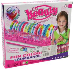 UDĚLEJ SI NÁRAMEK Gumičky 6 barev pruhované LOOM BANDS + tkalcovský stav