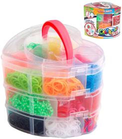 UDĚLEJ SI NÁRAMEK Gumičky LOOM BANDS 2700ks s doplňky box srdce