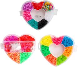 UDĚLEJ SI NÁRAMEK Gumičky LOOM BANDS 2700ks s doplňky box srdce