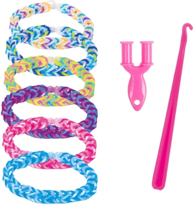 UDĚLEJ SI NÁRAMEK Gumičky LOOM BANDS 5000ks set s nástroji 4 barvy