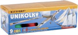 Unikolky modelářské lesklé barvy set 9 barev + matný lak ZDARMA vodou ředitelné