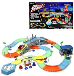 Variabilní dráha svítící ve tmě Policie 220 dílků s autíčkem na baterie LED Světlo