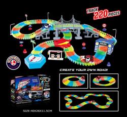 Variabilní dráha svítící ve tmě Policie 220 dílků s autíčkem na baterie LED Světlo