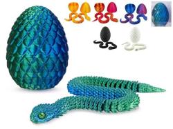 Vejce 8cm set s hadem 30cm 3D print 6 barev plast