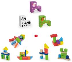 Viga DŘEVO Baby stavebnice Farma kostky 50ks v kyblíku (dřevěná hračka)