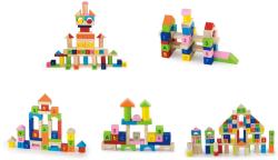 Viga DŘEVO Baby stavebnice kostky 100ks písmena a čísla v kyblíku