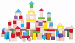 Viga DŘEVO Baby stavebnice kostky 100ks v kyblíku (dřevěná hračka)