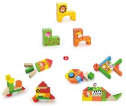 Viga DŘEVO Baby stavebnice ZOO kostky 50ks v kyblíku (dřevěná hračka)