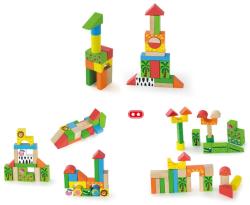 Viga DŘEVO Baby stavebnice ZOO kostky 50ks v kyblíku (dřevěná hračka)