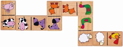 Viga DŘEVO Hra domino domácí zvířátka (společenská hra)