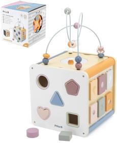 Viga DŘEVO PolarB Box s aktivitami xylofon / vkládačka / provlékací labyrint 8v1