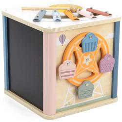 Viga DŘEVO PolarB Box s aktivitami xylofon / vkládačka / provlékací labyrint 8v1