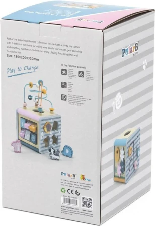 Viga DŘEVO PolarB Box s baby aktivitami s labyrintem 5v1 (dřevěná hračka)