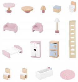 Viga DŘEVO PolarB Domeček pro panenky set s doplňky 16ks