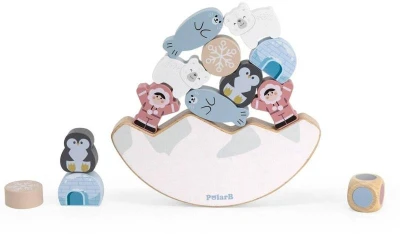 Viga DŘEVO PolarB hra baby balanční ledová kra (dřevěná hračka)
