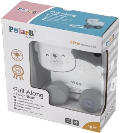 Viga DŘEVO PolarB Tahačka baby lední medvěd tahací (dřevěná hračka)
