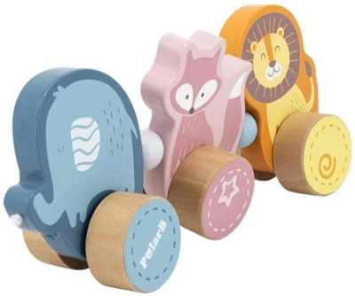 Viga DŘEVO PolarB Tahačka baby zvířátka tahací (dřevěná hračka)