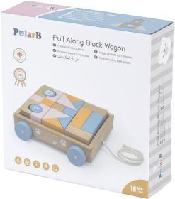 Viga DŘEVO PolarB Vozík s kostkami baby stavebnice (dřevěná hračka)