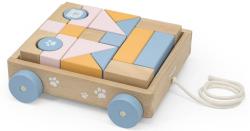 Viga DŘEVO PolarB Vozík s kostkami baby stavebnice (dřevěná hračka)