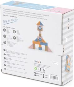 Viga DŘEVO PolarB Vozík s kostkami baby stavebnice (dřevěná hračka)