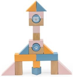 Viga DŘEVO PolarB Vozík s kostkami baby stavebnice (dřevěná hračka)