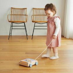 Viga DŘEVO PolarB Vozík s kostkami baby stavebnice (dřevěná hračka)