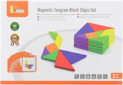 Viga DŘEVO Tangramy magnetické tvary 35 dílků puzzle skládačka