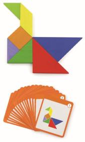 Viga DŘEVO Tangramy magnetické tvary 35 dílků puzzle skládačka