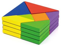 Viga DŘEVO Tangramy magnetické tvary 35 dílků puzzle skládačka