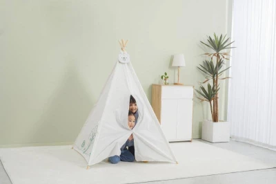 Viga PolarB Stan dětský 122x150x122cm indiánské teepee s oknem dřevo/plátno