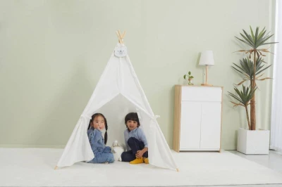 Viga PolarB Stan dětský 122x150x122cm indiánské teepee s oknem dřevo/plátno