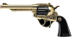 Villa kapslíková pistole Pecos kovová zlatá (VÝPRODEJ)