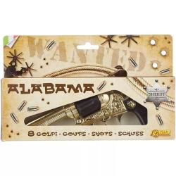 Villa kapslíková pistole Pecos kovová zlatá (VÝPRODEJ)